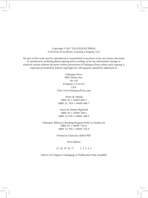 Velázquez Biliteracy Program PreK Hora de la Comida Set