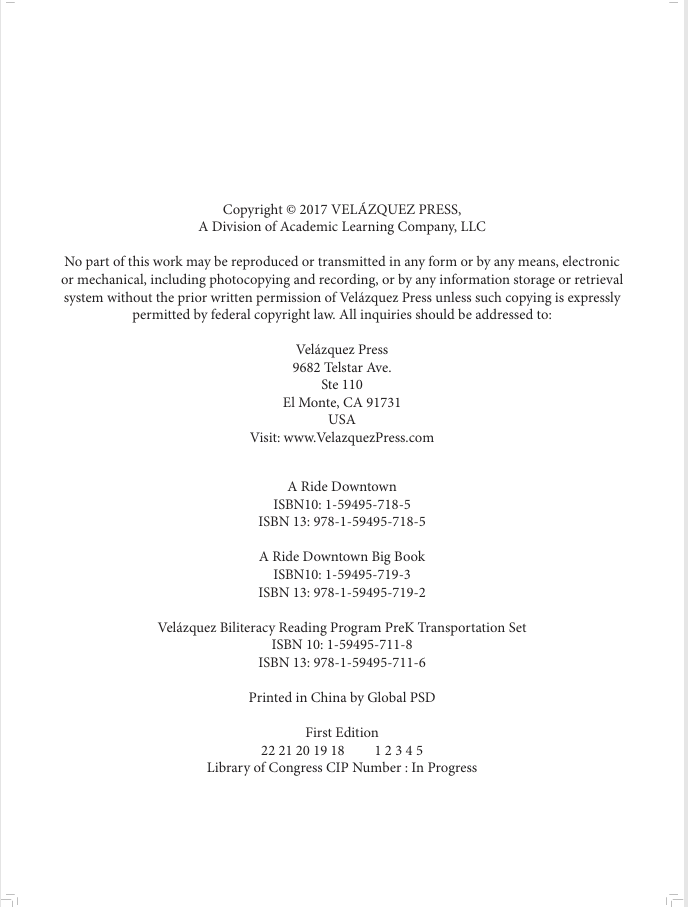 Velázquez Biliteracy Program PreK Transportation Set