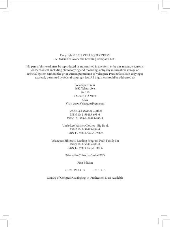 Velázquez Biliteracy Program PreK Family Time Set