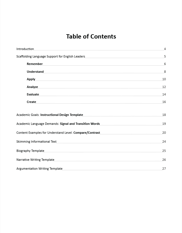 Language Support for English Language Learners (Texas Edition)