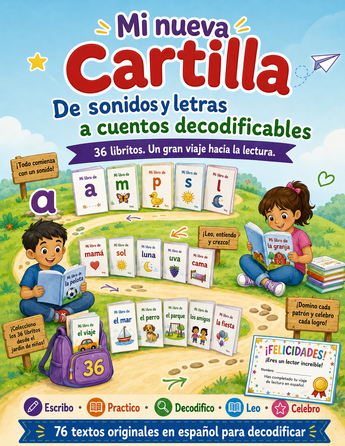 Mi nueva Cartilla De sonidos y letras a cuentos decodificables