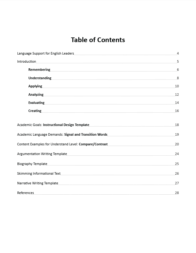 Language Support for English Learners