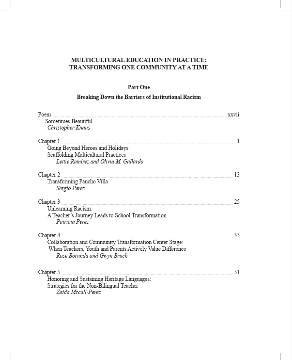 Multicultural Education in Practice: Transforming One Community at a Time