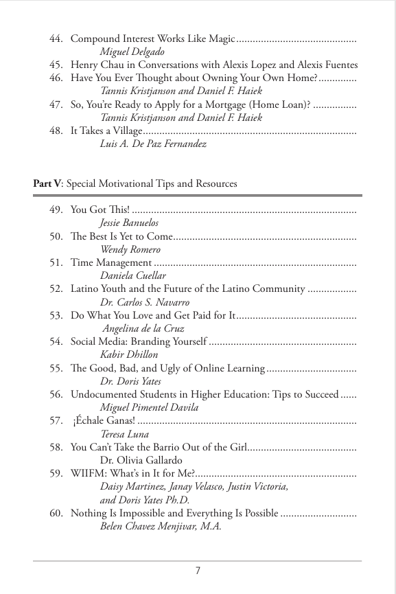 You Are Not Alone: Recipes to Obtain Success by Students for Students