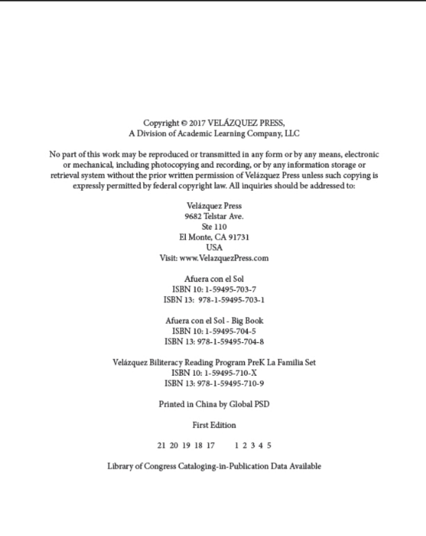 Afuera con el sol (Big Book)