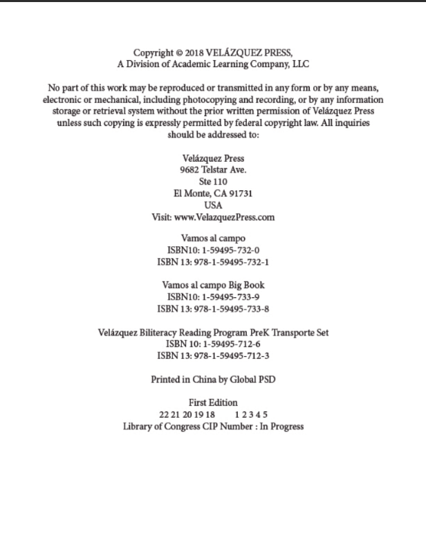 Vamos al campo (Big Book)