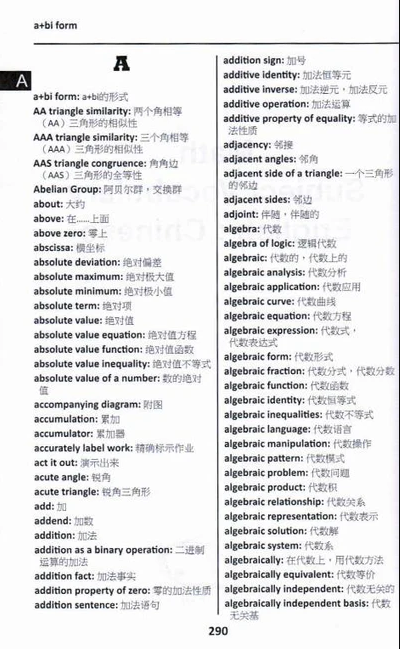 English-Chinese/Chinese-English Word to Word with Subject Vocabulary