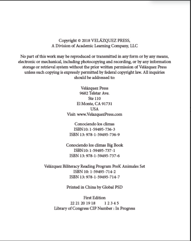 Conociendo los climas (Small Book)
