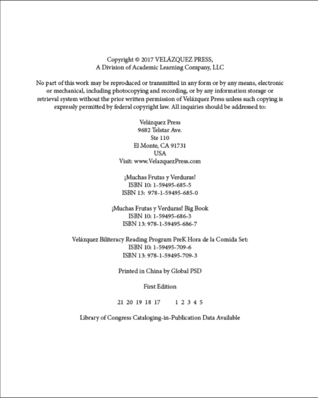 Muchas frutas y verduras (Small Book)