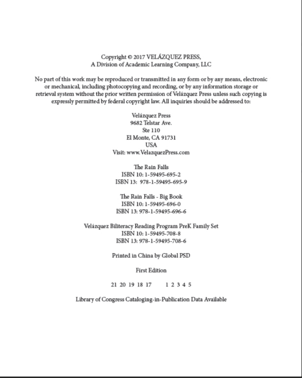 The Rain Falls (Small Book)