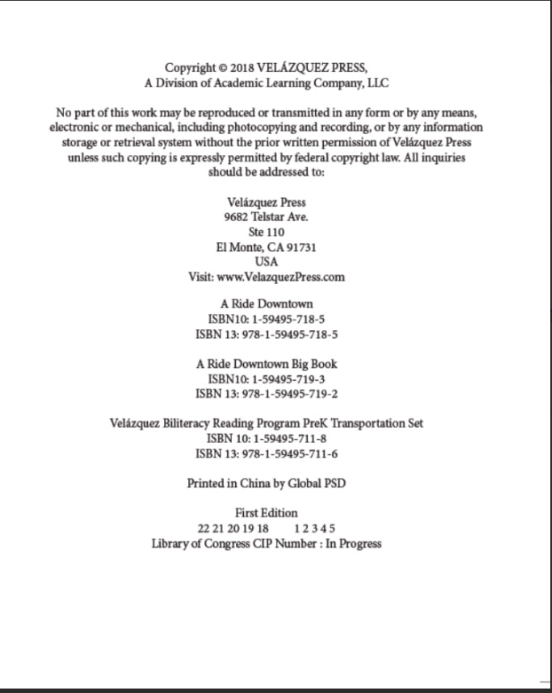 A Ride Downtown (Small Book)