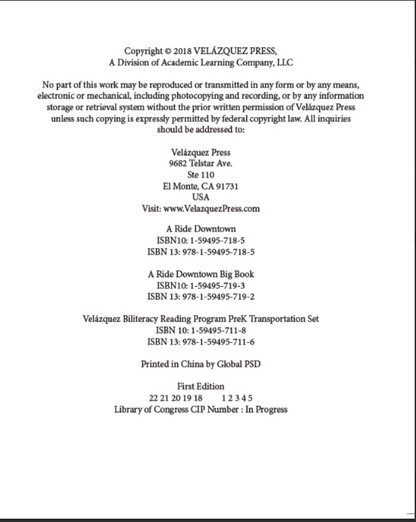 A Ride Downtown (Big Book)