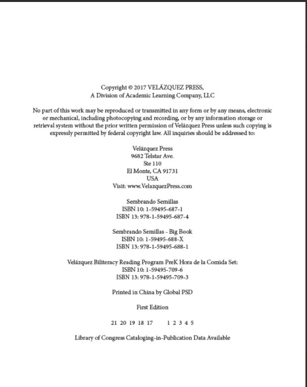 Sembrando semillas (Big Book)