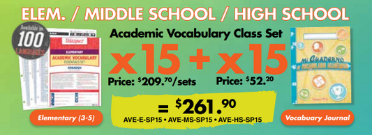 Elementary Academic Vocabulary Class Set