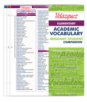 Velázquez Elementary Academic Vocabulary Migrant Student Companion Set - Spanish