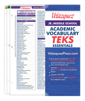 Velázquez Jr./Middle School Academic Vocabulary TEKS Essential Set - Zulu