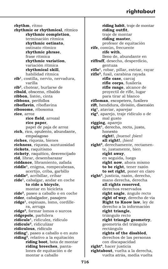 Velázquez Word to Word English and Spanish School Dictionary Sample