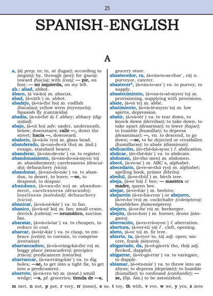 Velázquez World Wide Spanish English Dictionary Sample